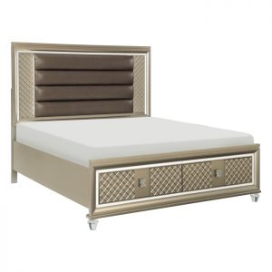 Loudon Bed with LED Lighting and Storage Footboard